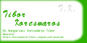 tibor korcsmaros business card